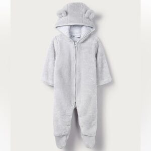the White Company grey Teddy romper, sz 6-9 months
